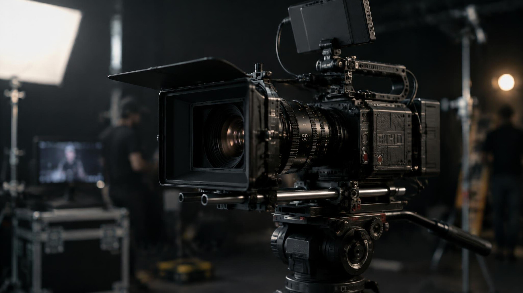 Professional film camera on a set